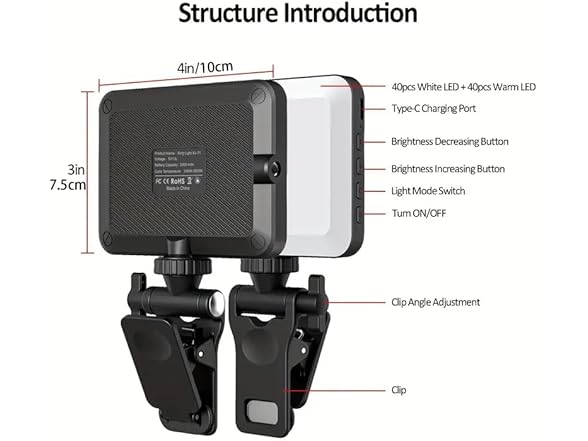 Rechargeable Selfie Light & Phone Light Clip