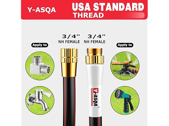YASQA Water Hose 50 Ft, Flexible