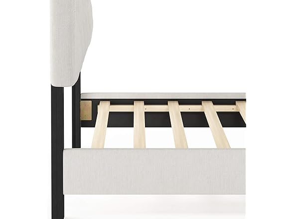 Furinno Lille Button Tufted Bed Frame, Twin