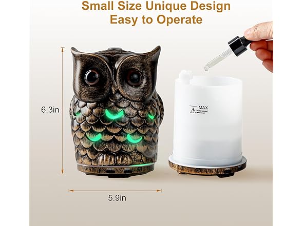 ALIEYE Owl Essential Oils Diffuser, Cer