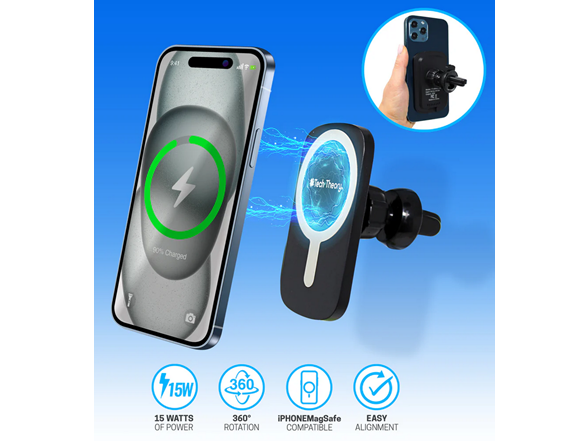 Aduro Universal Magnetic Air Vent Wireless Charger