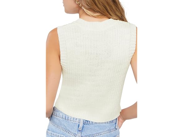 Forever 21 (S) Marled Sweater Vanilla Vest