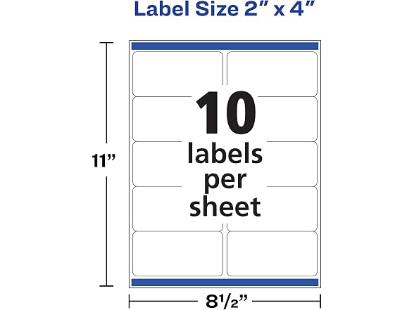 Avery Waterproof Labels with Ultrahold Adhesive, 2" x 4", Laser, 2PK