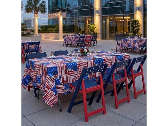 Red White and Blue Old Glory Resin Folding Chair, 4 Chair Pack