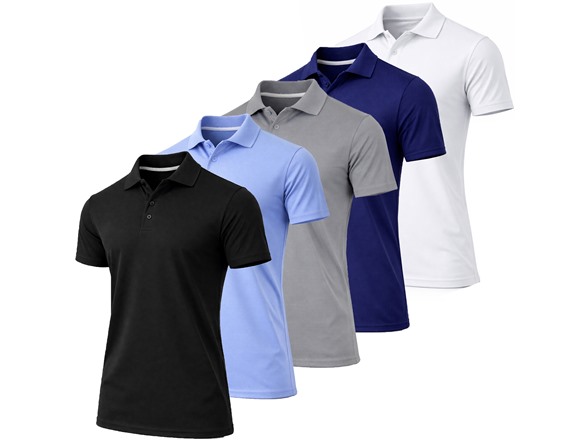 5Pk Mens S/S Performance Polo
