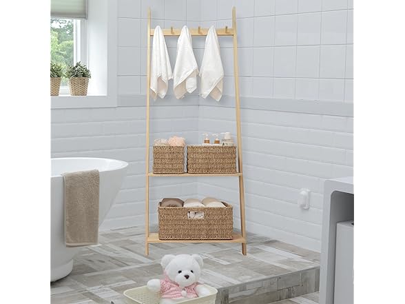 JS HANGER Set of 3 Natural Wicker Storage Baskets