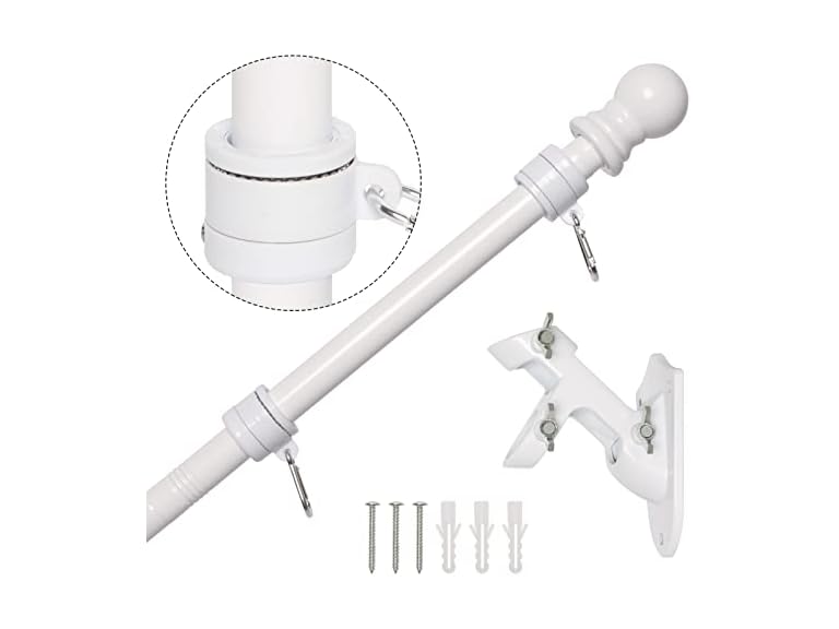 NELXINJO 5FT 5FT white flag pole White