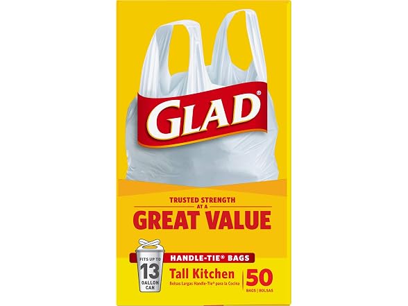 Glad Tall Kitchen Trash Bags 13Gal