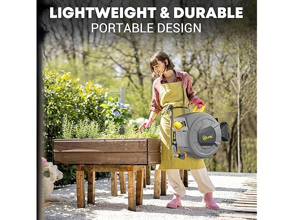 SILVEL 1/2 in x 110 FT Retractable Garden Hose Reel