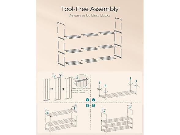 SONGMICS Shoe Rack 3-Tier 11.8 x 36.2 x 21.7 Inch