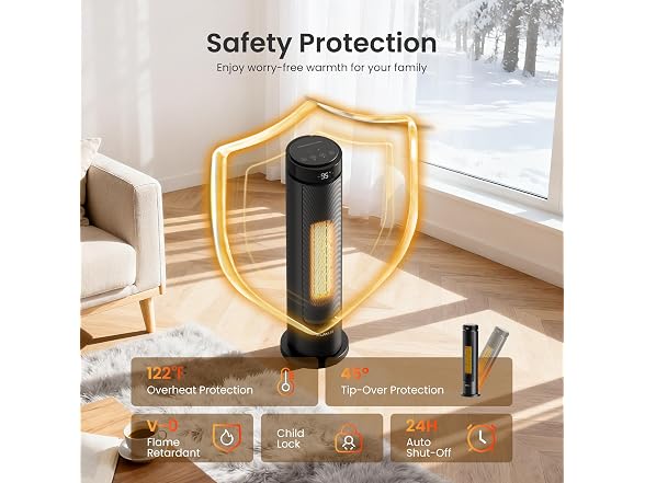 FLANUR 1500W Space Heater Black
