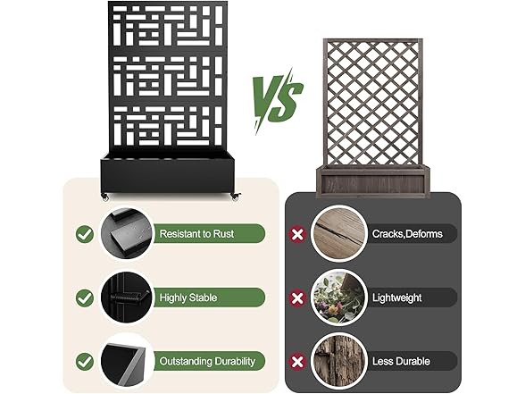 Baotree Metal Planter Box with Trellis