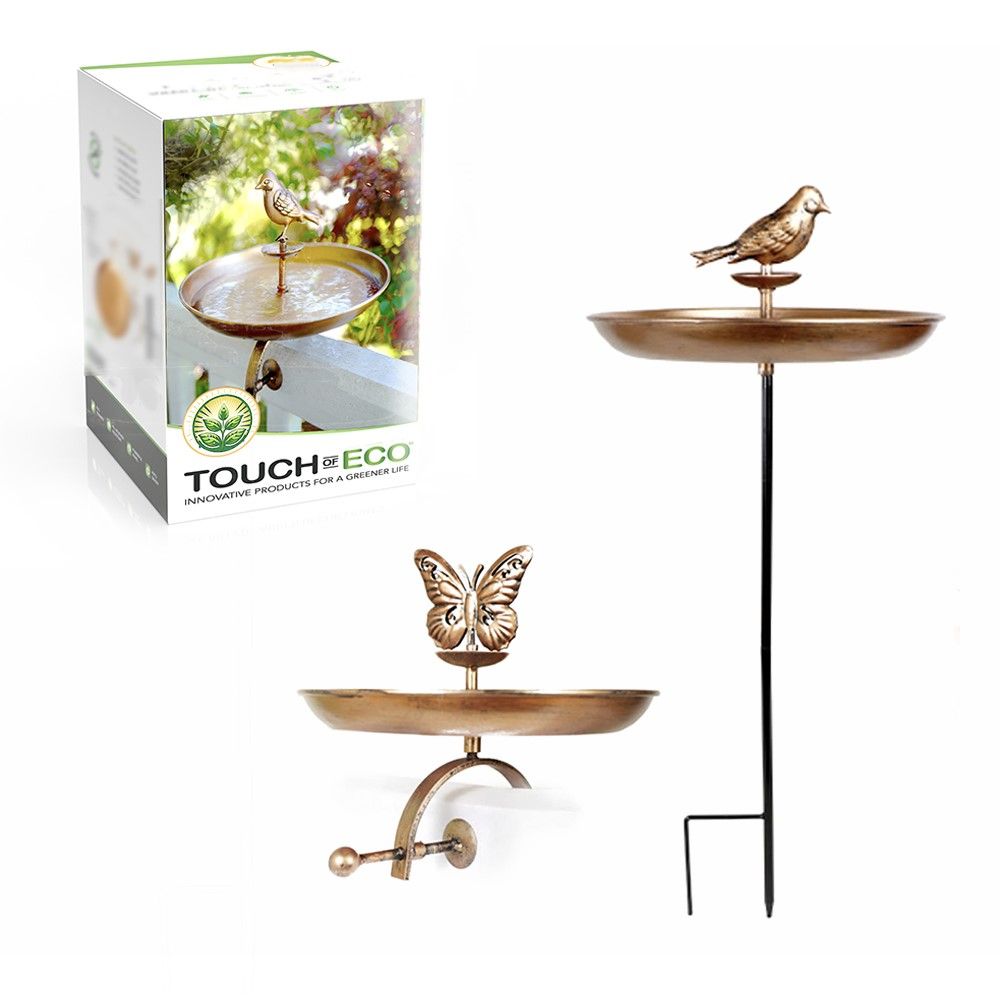 Copper Bird & Butterfly Bird Bath & Water Oasis - Gallery 16