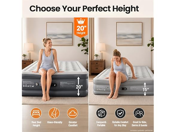 OlarHike 20in King Air Mattress 850lb