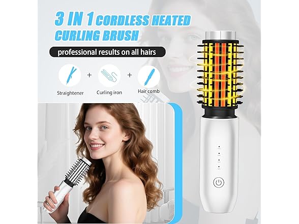 Dongxw Cordless Hot Brush White