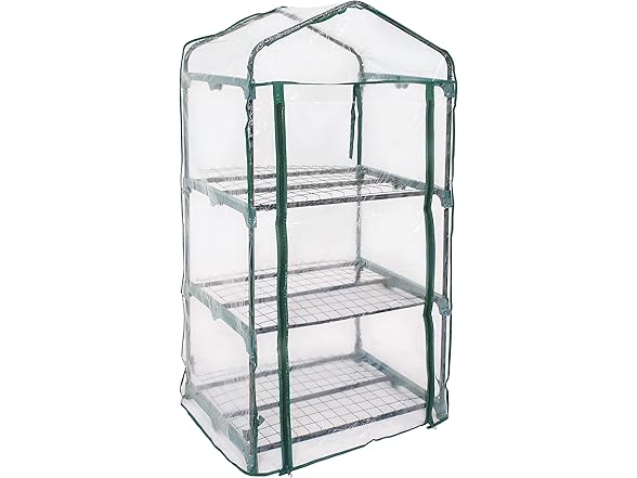 Sunnydaze Outdoor Portable 3-Tier Mini Greenhouse