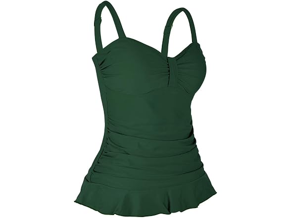 Hilor Women (16) 50's Retro Ruched Tankini Hem Top