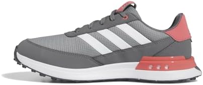 adidas Men's S2G Spikeless 24 Golf Shoes, Grey Three/Footwear White/Preloved Scarlet, 9.5