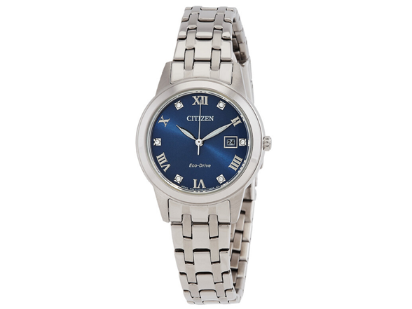 Citizen Quartz Diamond Blue Dial Ladies Watch