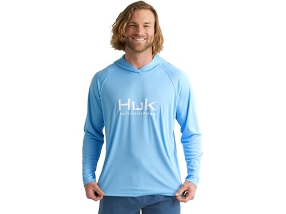 HUK Men's Vented Fishing Hoodie,S