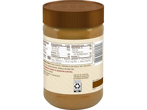 Jif Natural Creamy Peanut Butter Spread, 28 Oz