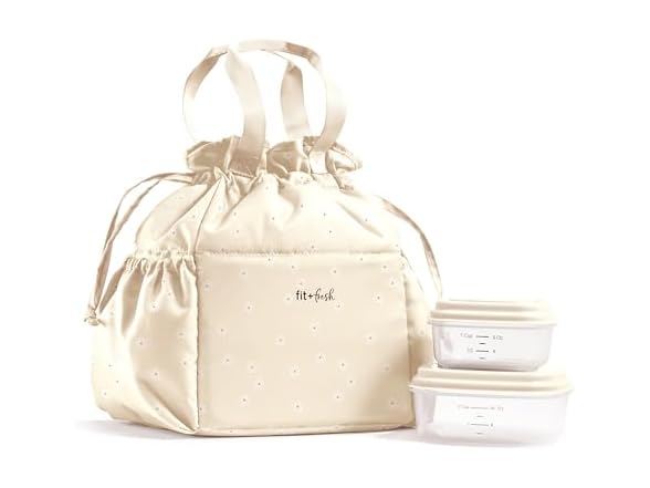Fit & Fresh Lunch Bag for Women Ivory Daisies