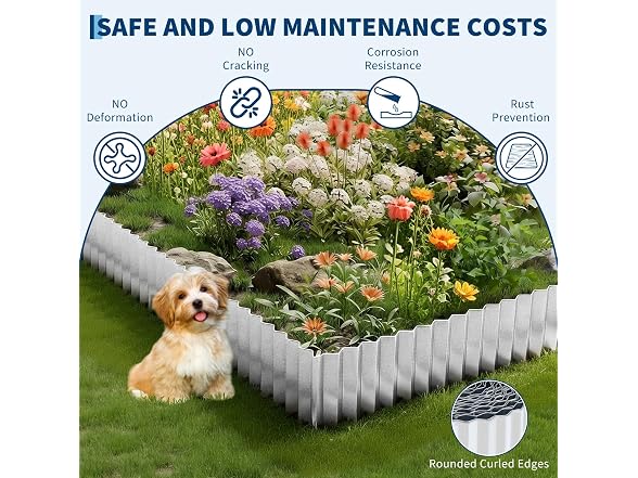 Galvanised Metal Wave Cut Lawn Edging