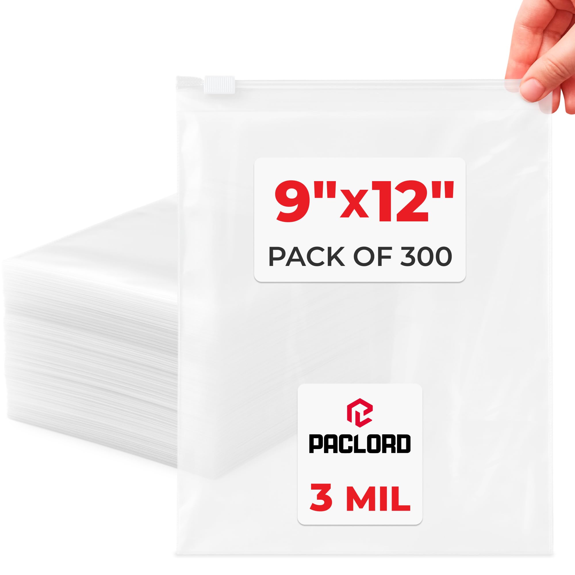 Paclord 1 Gallon 9" x 12" Slider Zip Poly Bags, Pack of 300 - Gallery 8