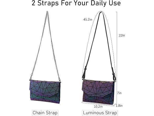 LOVEVOOK Geometric Luminous Reflective Handbag