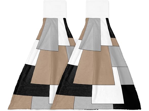 Color Block Hanging Hand Towels Kitchen