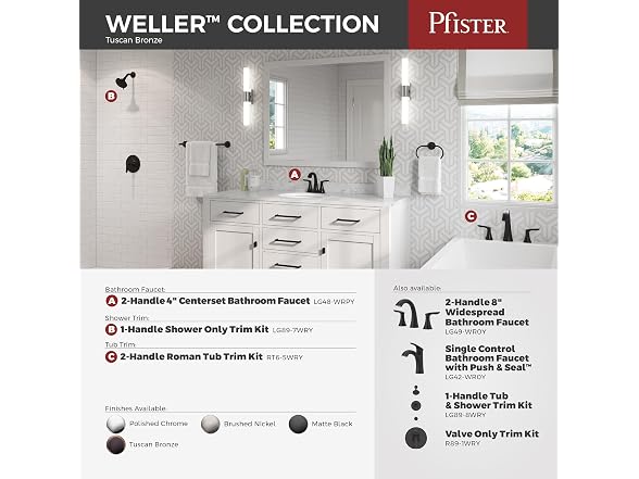 Pfister Pfister Weller Roman Tub Faucet 2-Handle