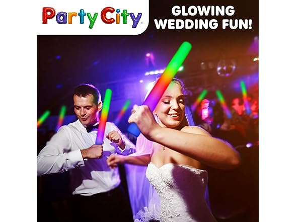 Party City 96pk LED Foam Glow Sticks 14”