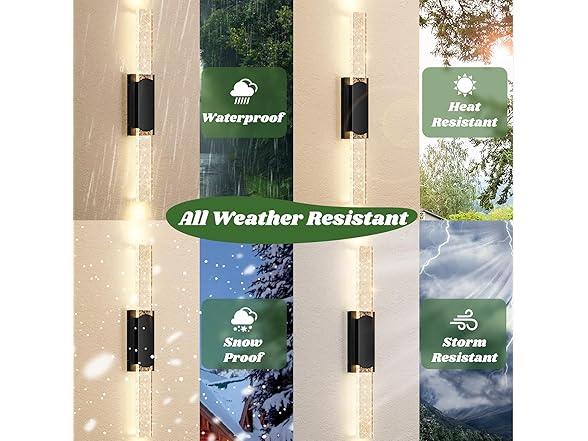 BesLowe 35.3in Wall Lights w/ Crystal Bubble, 2 Pk