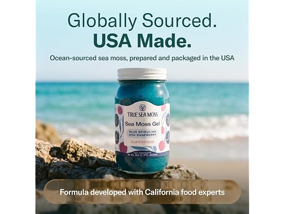 TrueSeaMoss Blue Spirulina Sea Moss Gel 16oz
