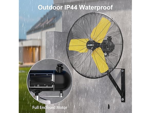 9000 CFM 24" Outdoor Oscillating Wall Fan, High Velocity 3-S (Open Box)