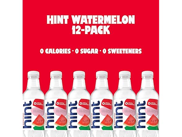1CT Hint Water Watermelon Single Bottle, 16 oz.