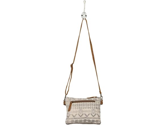 Myra Bag Floral Upcycled Canvas & Cowhide Leather Crossbody Bag S