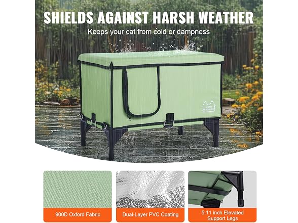 VEVOR Elevated Heated Cuboid Cat House
