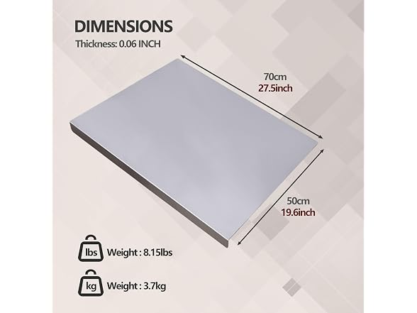Empylynzar Steel Cutting Board 19.6x27.5
