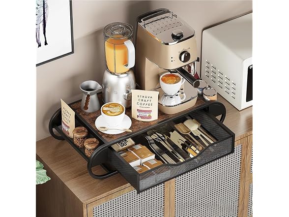 Coffee Pod Organizer Drawer with Wood Top