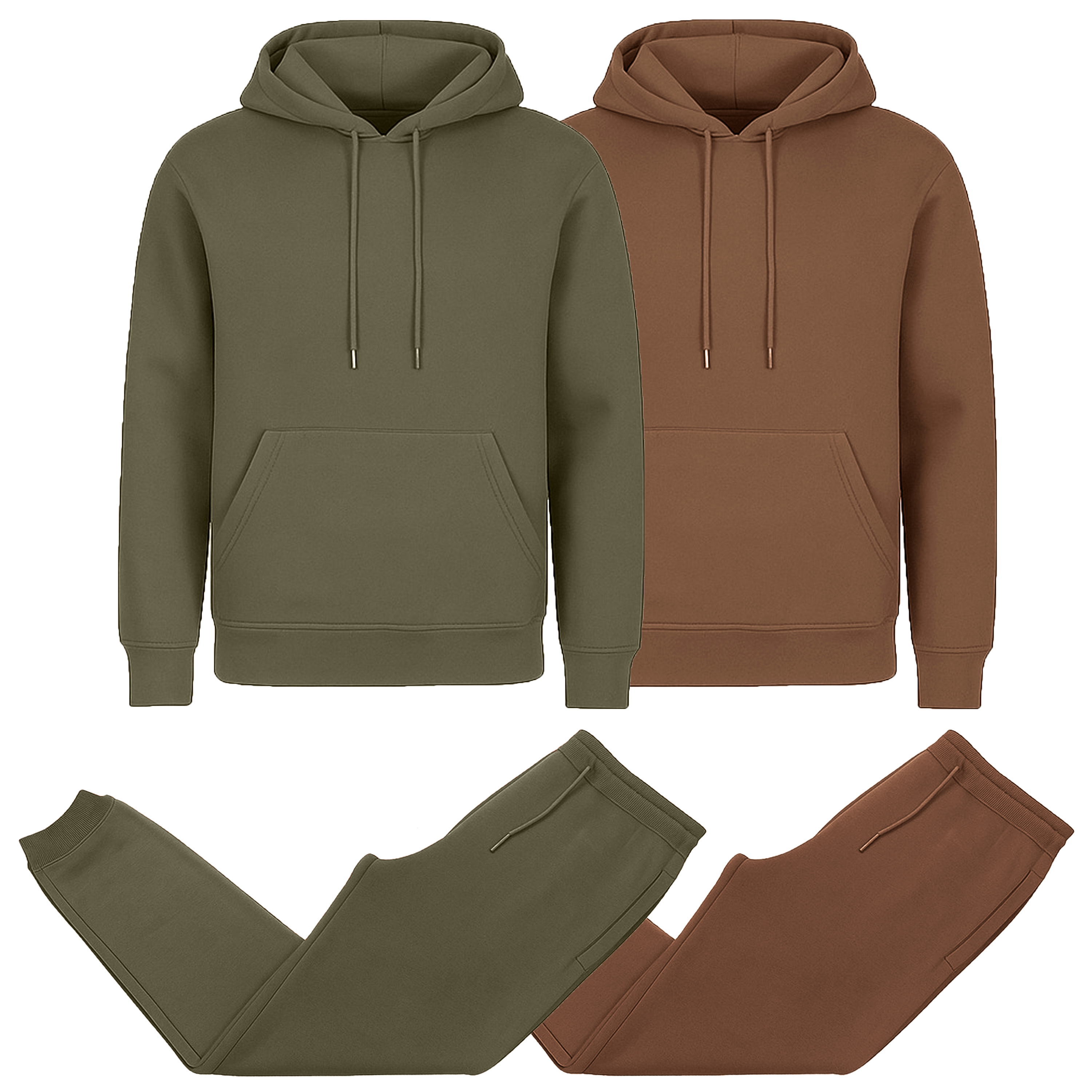 Mens Fleece-Lined Pullover Hoodie & Jogger Set - Gallery 30