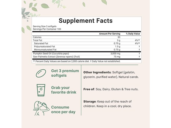 Pumpkin Seed Oil & Saw Palmetto 300ct