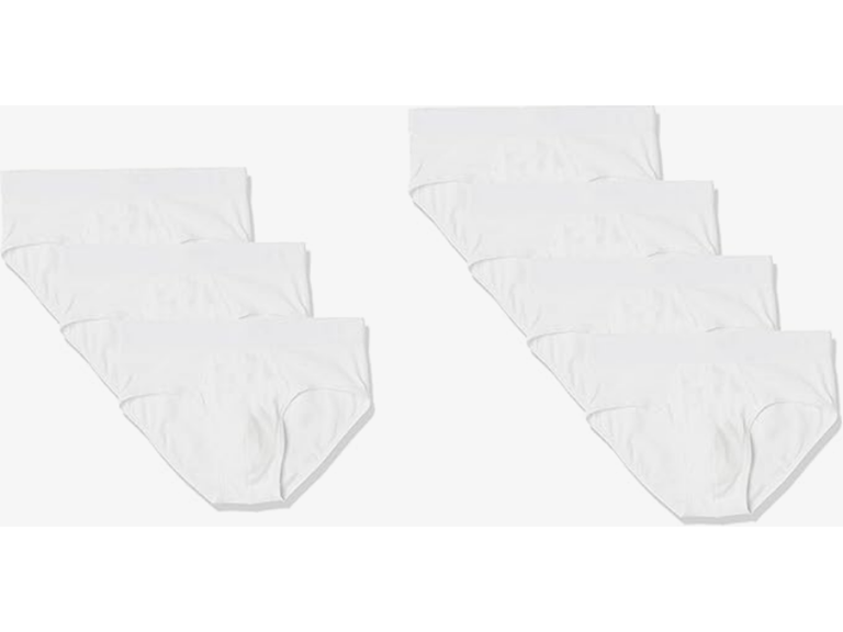 Amazon Essentials Men's Cotton Jersey Briefs, Pack of 7, Available in Big & Tall, White, X-Large