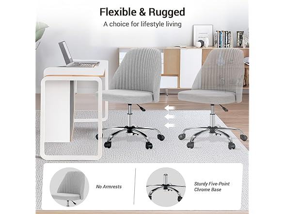 YSSOA Office Desk Chair with Back and Wheels