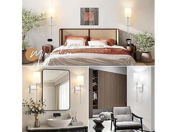 Bosceos Battery Operated Wall Sconces Set of 2