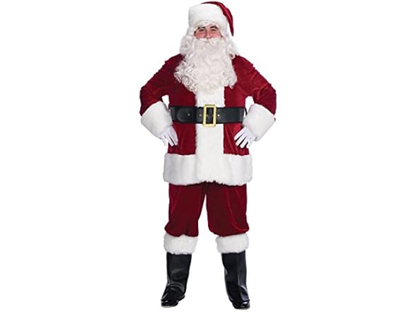 Halco 10 Pc Burgundy Velvet Santa Suit