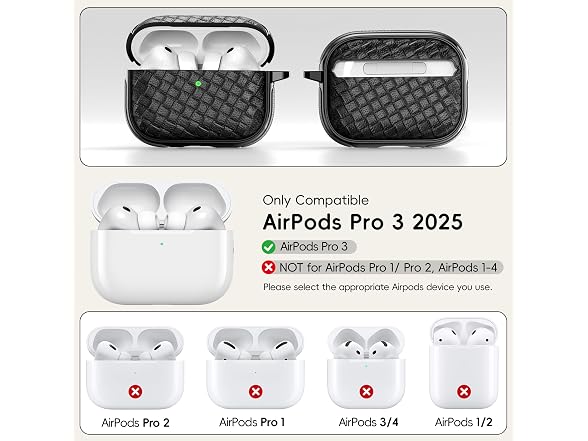R-fun AirPods Pro 3 Case Woven Leather