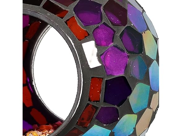 Sunnydaze 6-Inch Glass Mosaic Hanging Bird Feeder