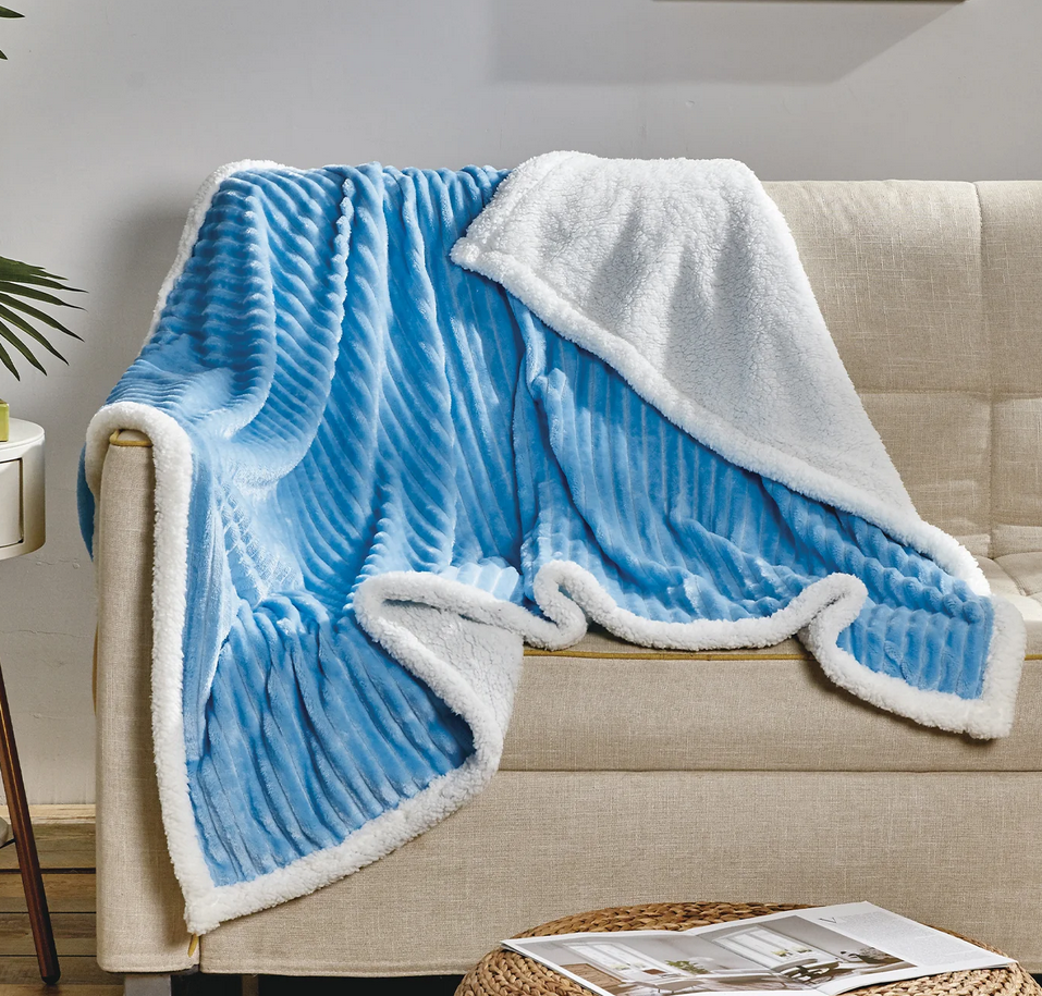 Ultra Soft Plush Corduroy Sherpa Blanket - Gallery 12