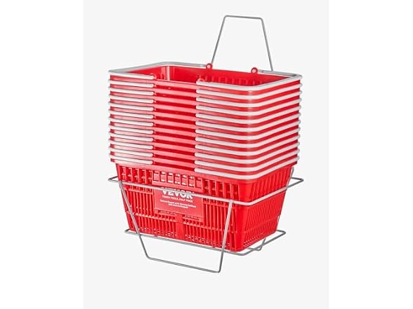 Shopping Baskets, 12-Pack, Red, Sturdy